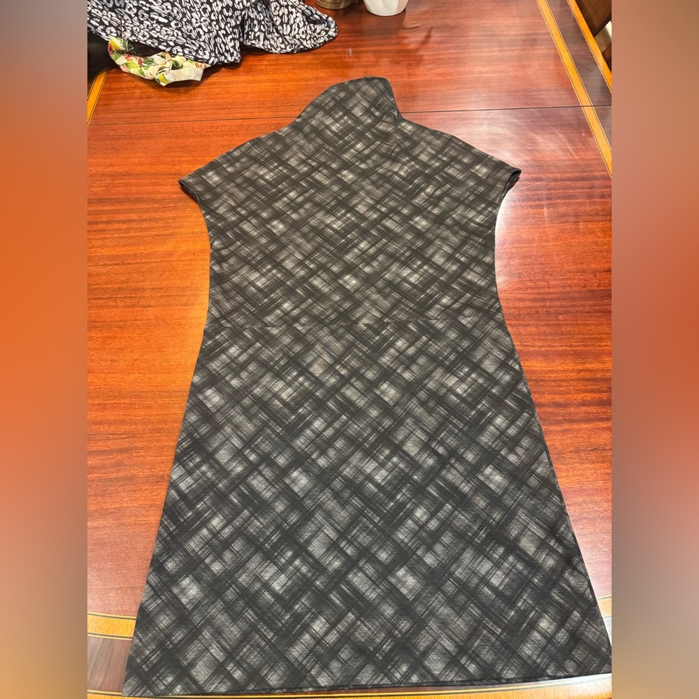 Chic Black Plaid Mini Dress